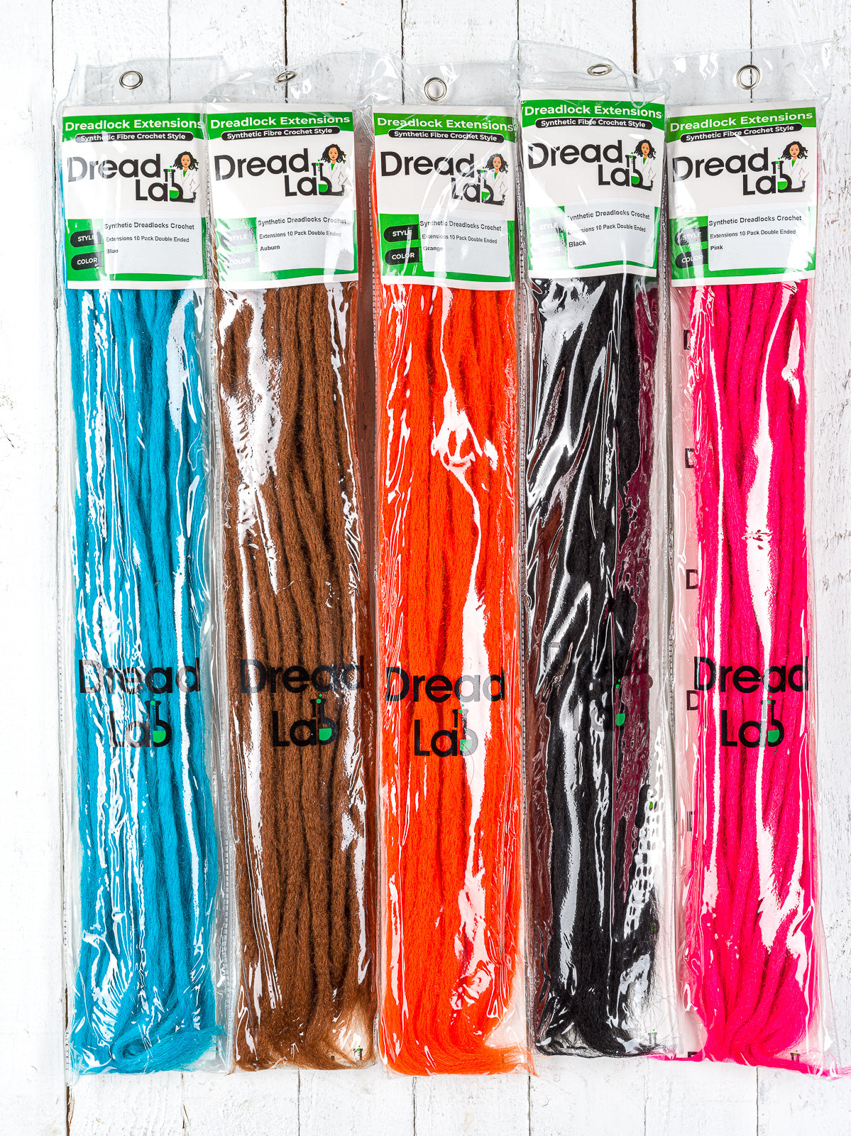 DreadLab - Double Ended Synthetic Dreadlocks (Pack of 10) Crochet Extensions