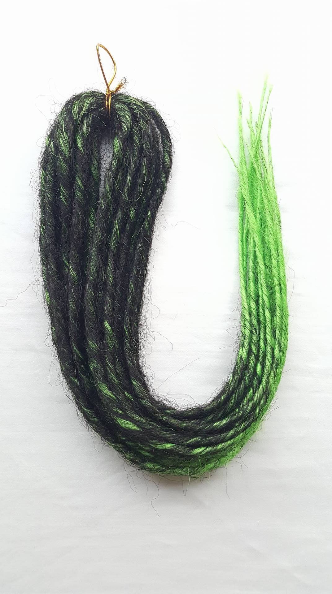 Elysee Star - Black-Green Transitional Synthetic Dreadlocks (Double Ended) 100g