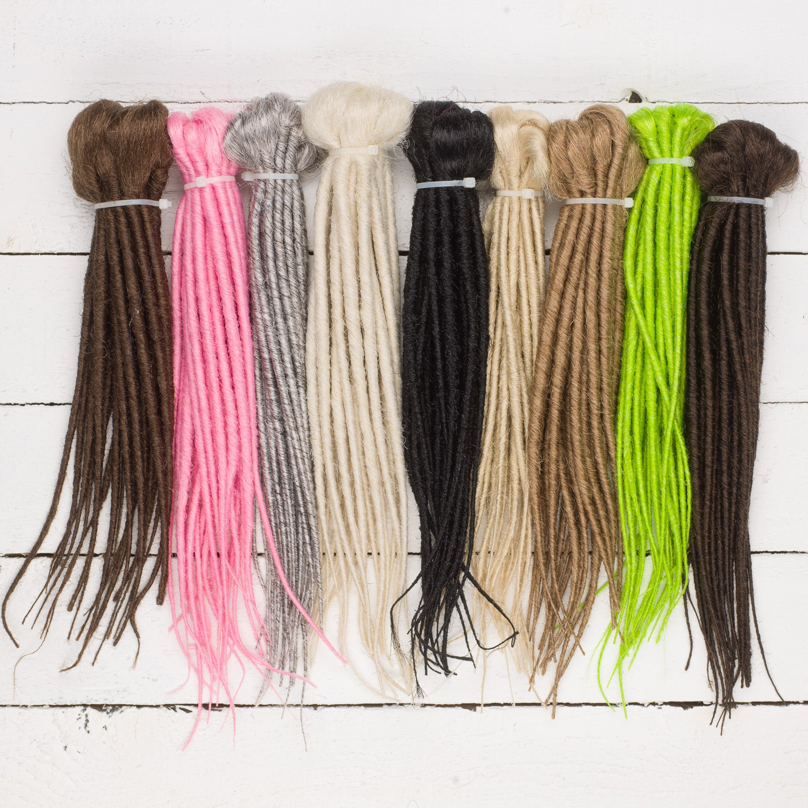 DreadLab - Short Double Ended Synthetic Dreadlocks (10 Pack) Backcombed Extensions