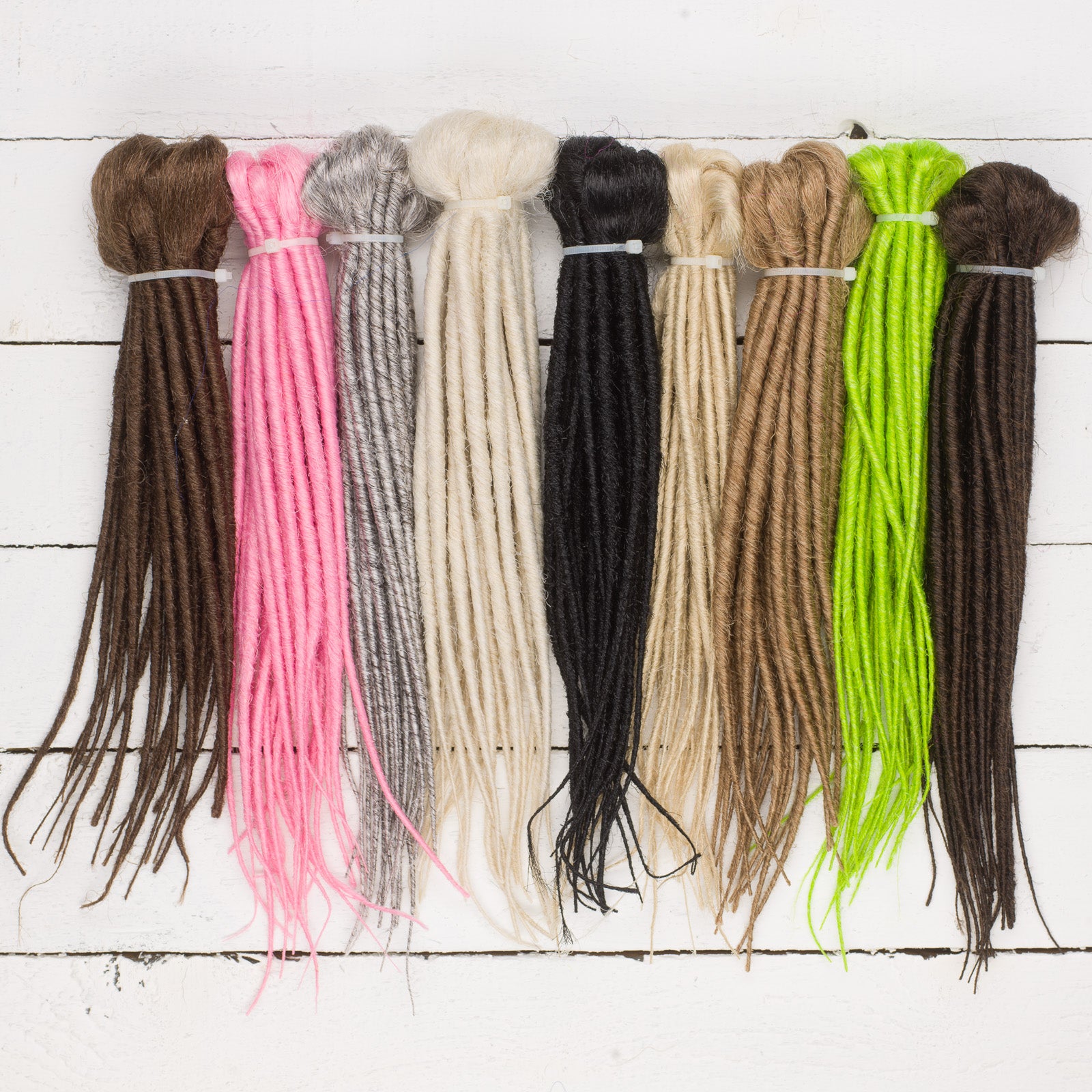 DreadLab -  Short Double Ended Synthetic Dreadlocks (10 Pack) Backcombed Extensions