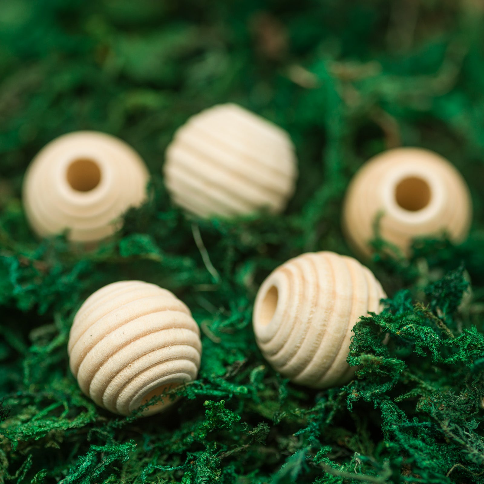 DreadLab - Hinoki Wood Natural Striped Dread Beads