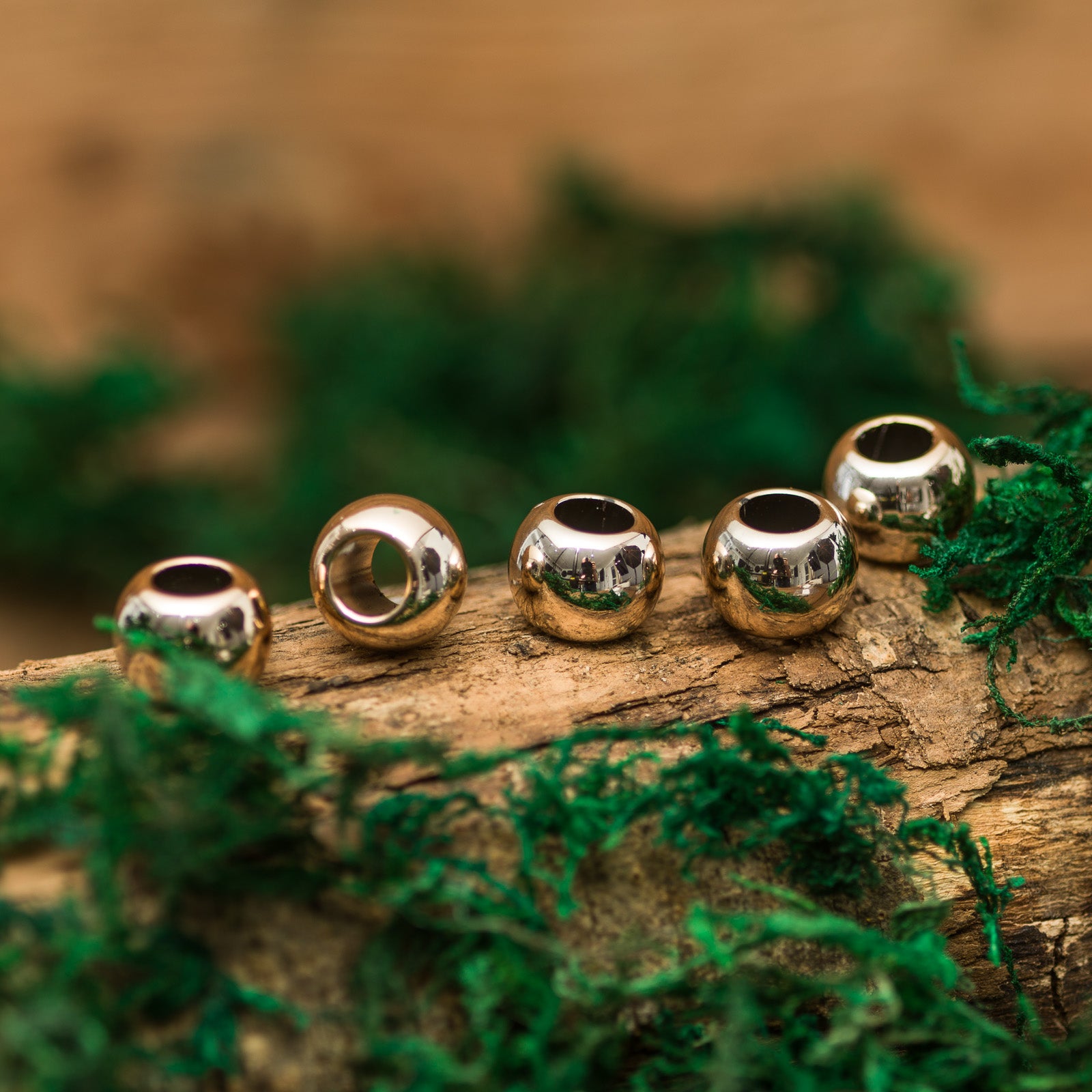 DreadLab - Plastic Bubblegum Dread Beads Gold Colour
