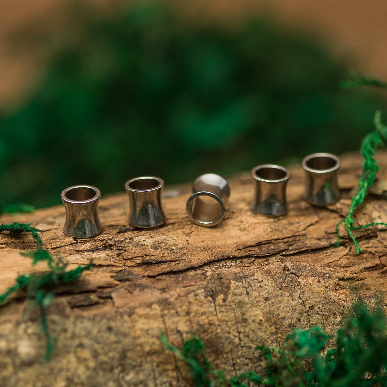 DreadLab - Stainless Steel Curved Cylinder Dread Beads Silver Colour