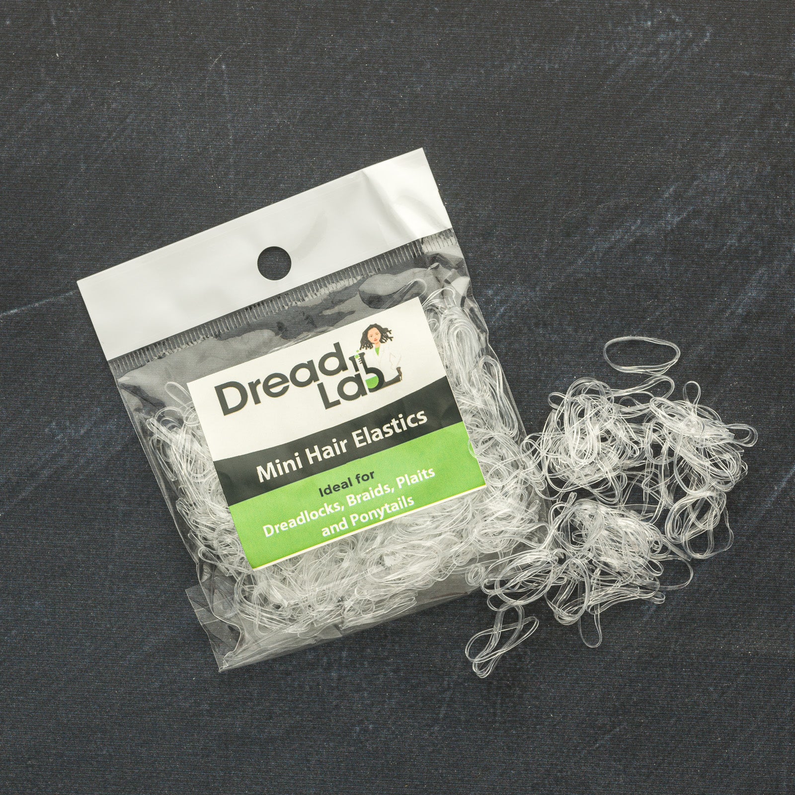 DreadLab - 200 pcs Clear Mini Silcone Rubber Hair Elastic Bands - Suitable For Braids/Dreadlocks/Plaits