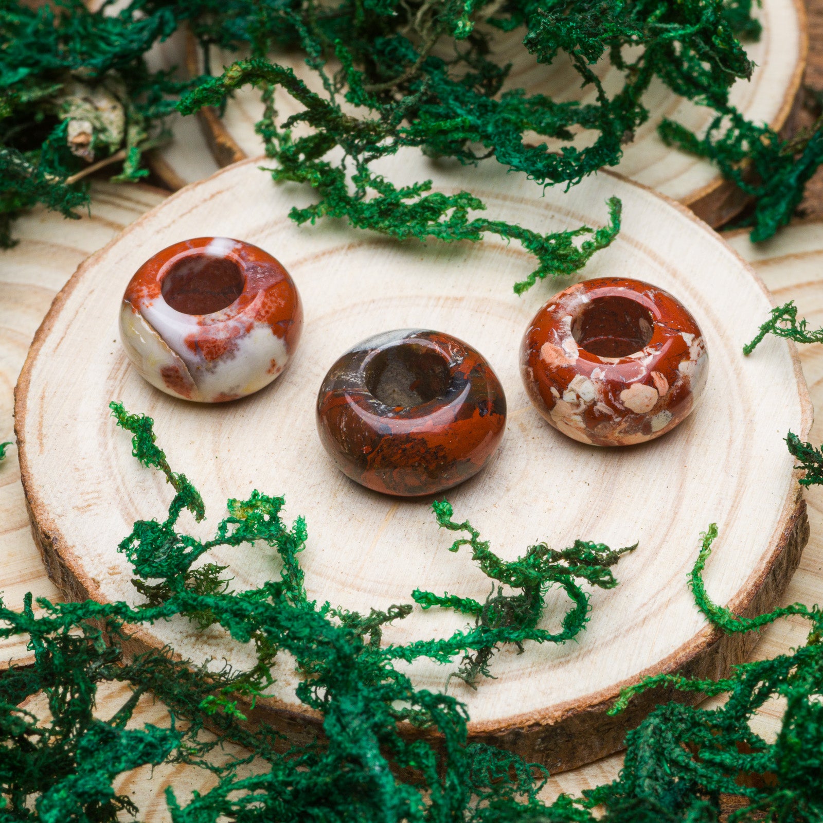 DreadLab - Natural Marlstone Donut Dread Beads