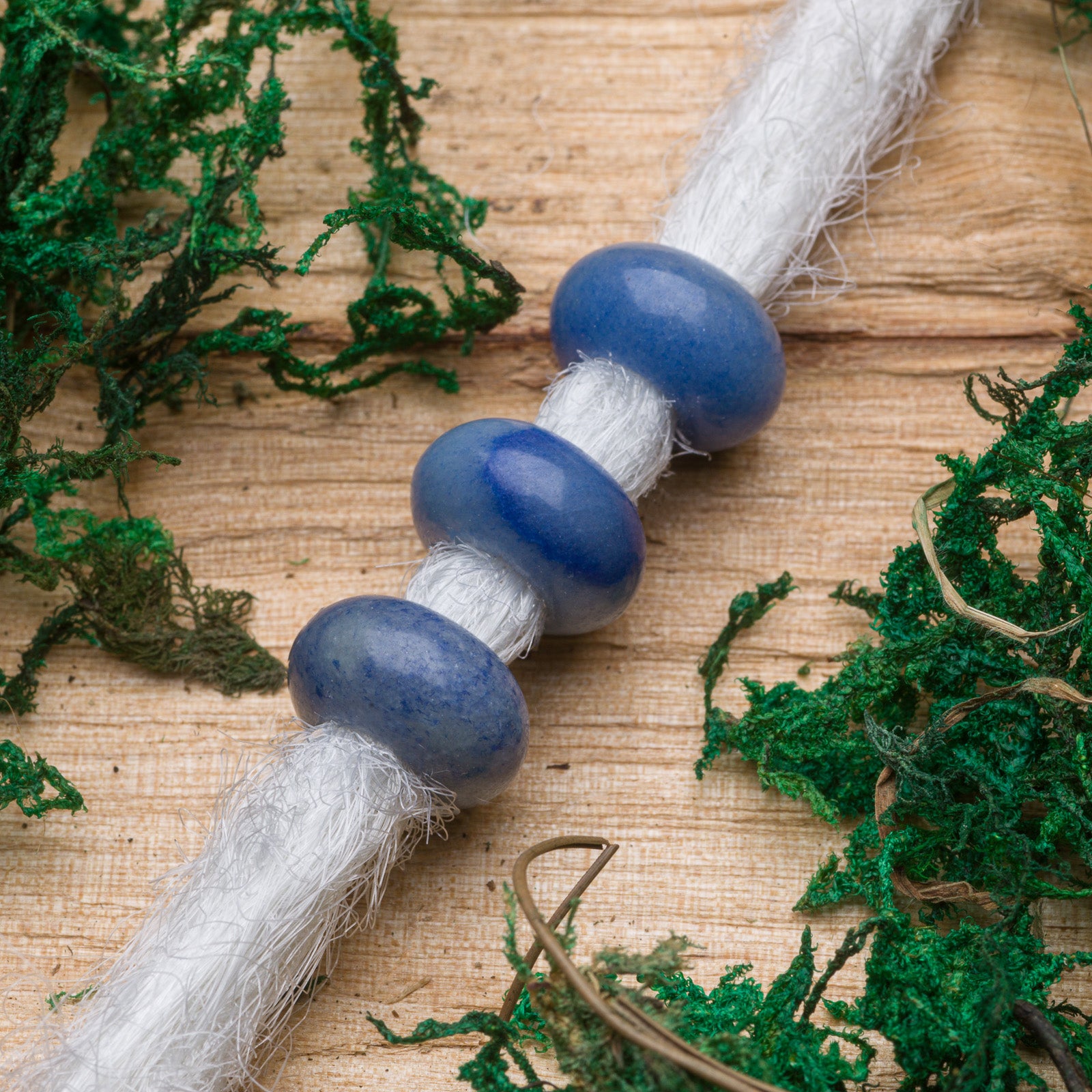 DreadLab - Natural Dumortierite Donut Dread Beads