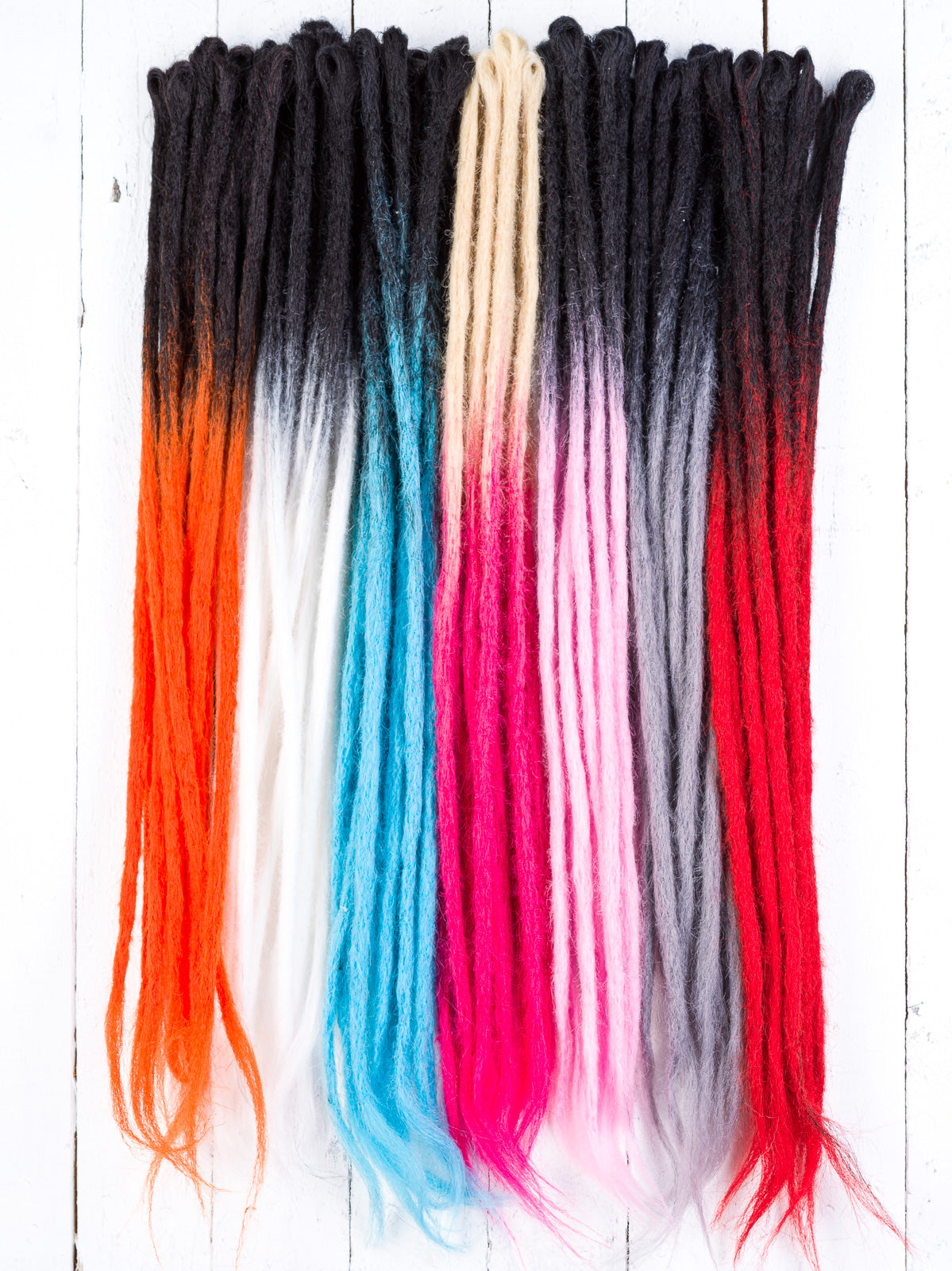 DreadLab - Single Ended Synthetic Dreadlocks (Pack of 10) Ombre Crochet Extensions