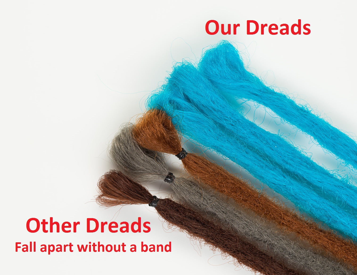 DreadLab - Single Ended Synthetic Dreadlocks (Pack of 10) Ombre Crochet Extensions