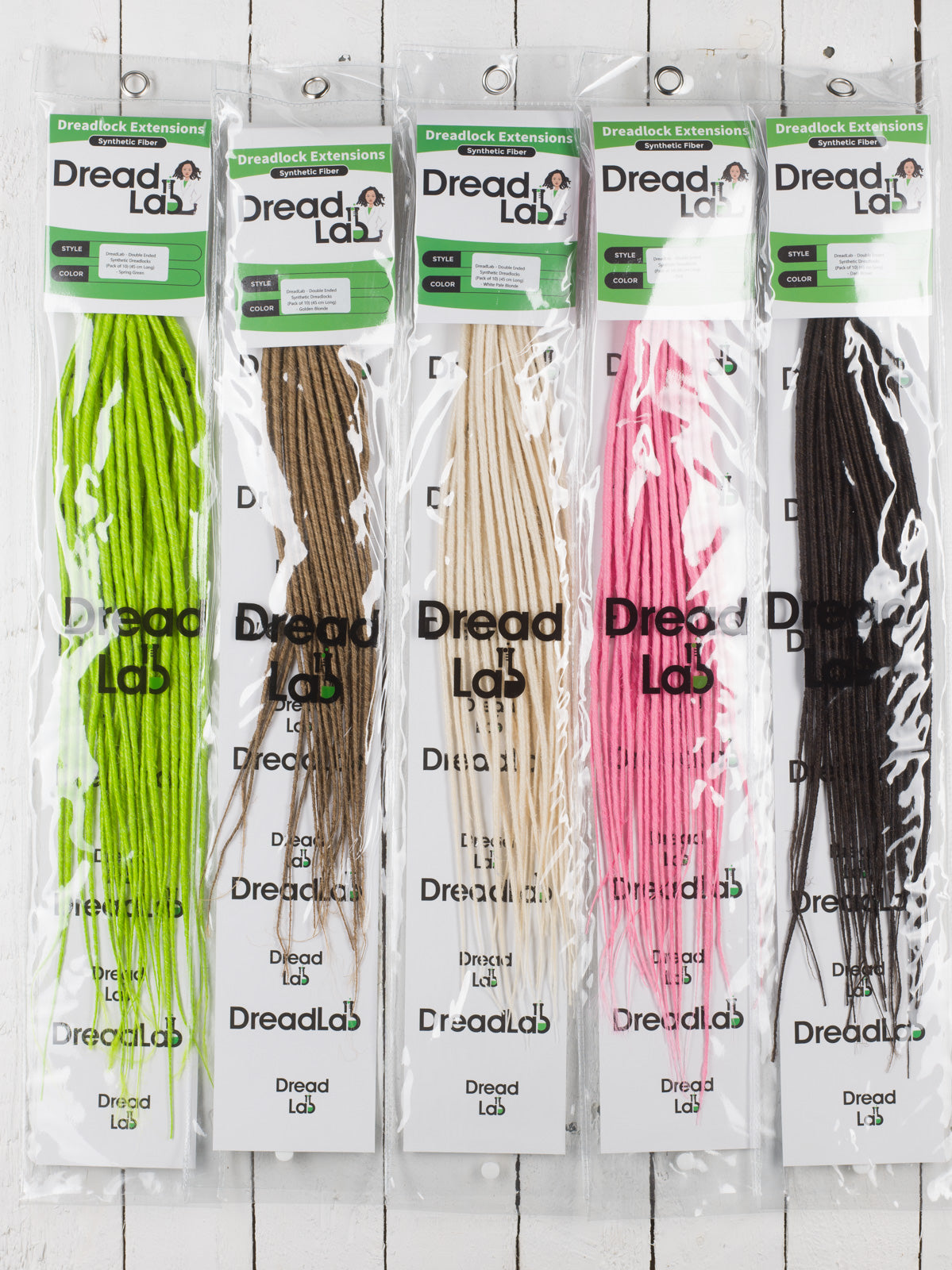 DreadLab - Double Ended Synthetic Dreadlocks (Pack of 10) Backcombed Extensions