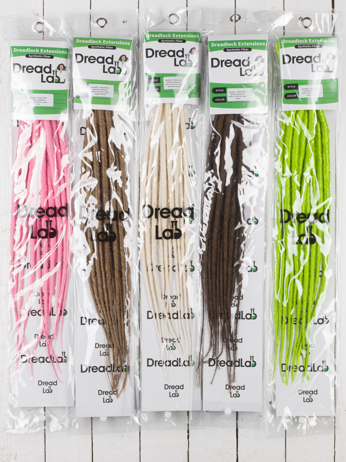 DreadLab - Single Ended Synthetic Dreadlocks (Pack of 10) Backcombed Extensions