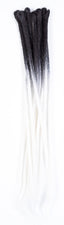 DreadLab - Single Ended Synthetic Dreadlocks (Pack of 10) Ombre Crochet Extensions Black White