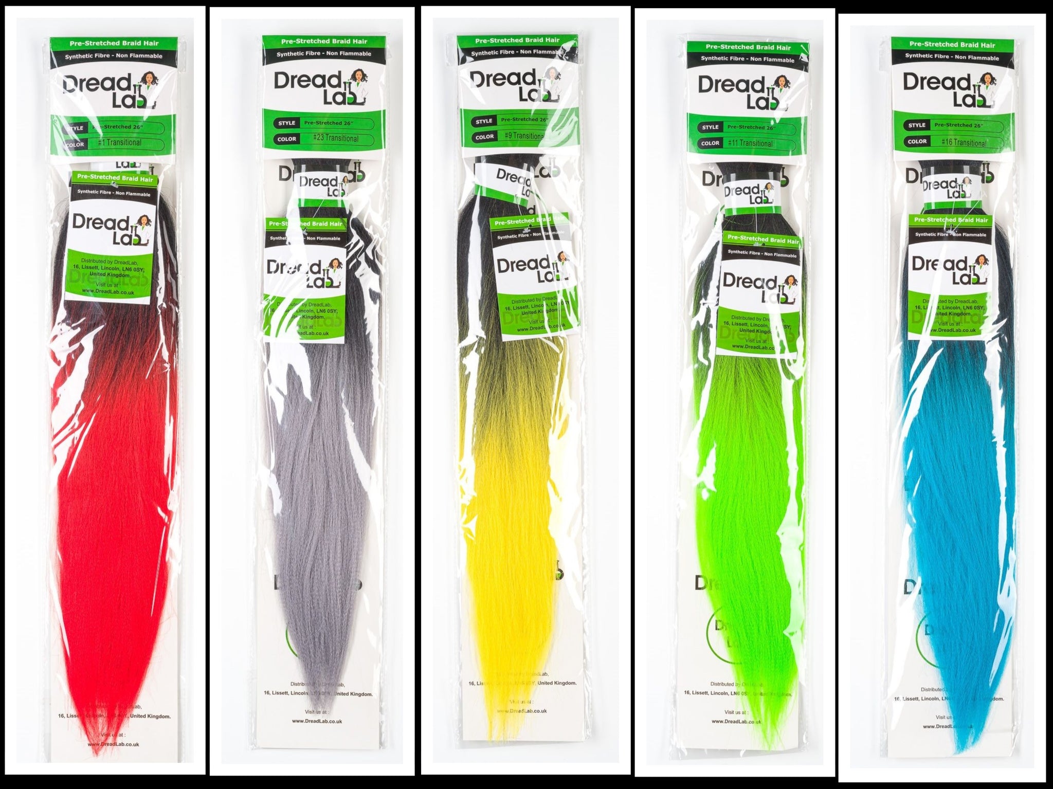 DreadLab - Pre-Stretched Braid Hair Ombre Two Tone (26"/65cm)