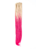 DreadLab - Double Ended Synthetic Dreadlocks (Pack of 10) Ombre Crochet Extensions Blonde Pink