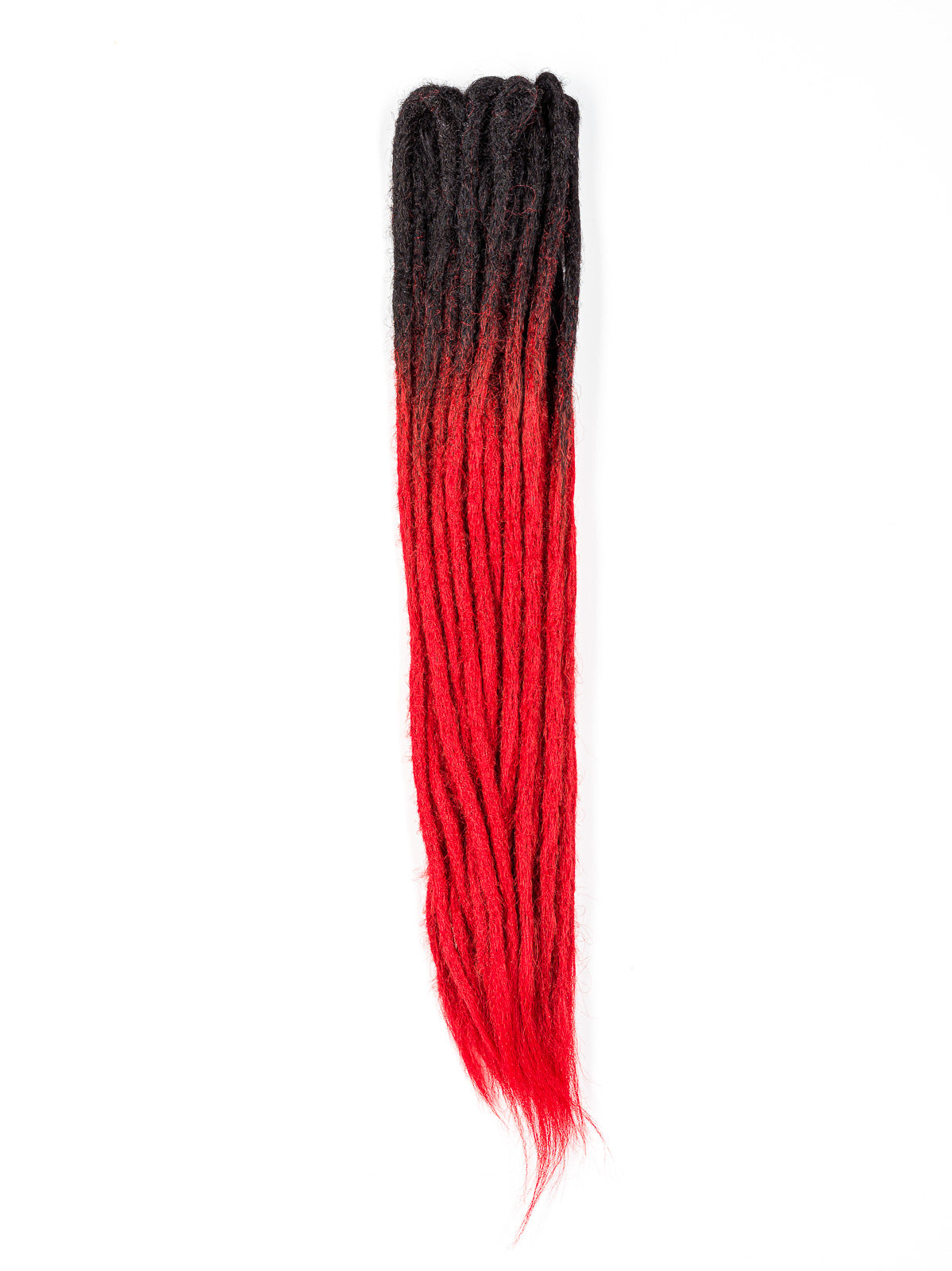 DreadLab - Double Ended Synthetic Dreadlocks (Pack of 10) Ombre Crochet Extensions Black Red