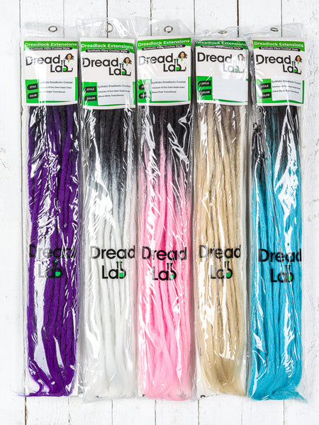 DreadLab - Double Ended Synthetic Dreadlocks (Pack of 10) Ombre Crochet Extensions