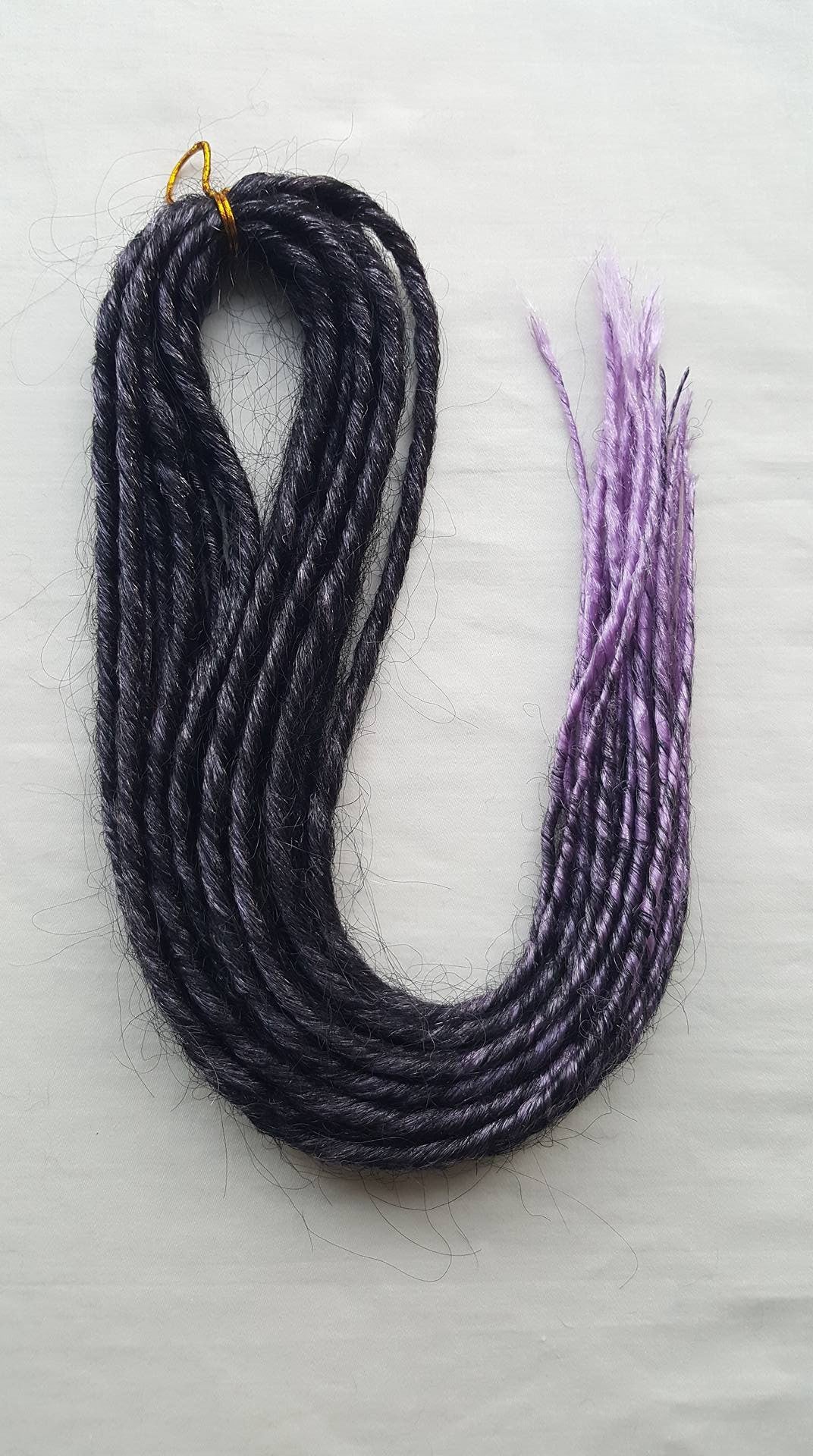 Elysee Star - Black-Purple Transitional Synthetic Dreadlocks (Double Ended) 100g