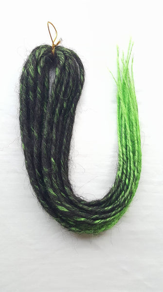Elysee Star - Black-Green Transitional Synthetic Dreadlocks (Double Ended) 100g
