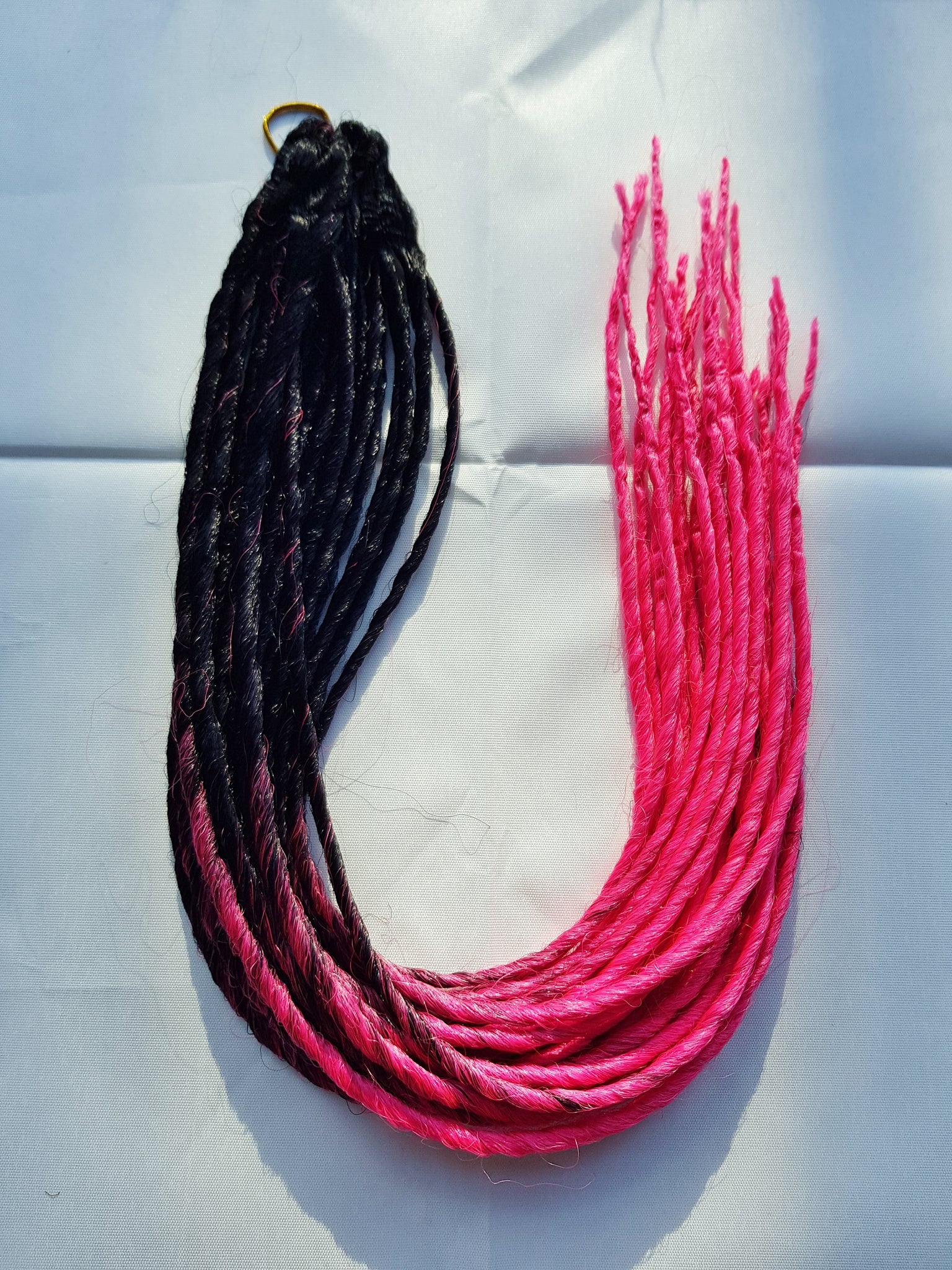 Elysee Star - Black Peach Pink Transitional Synthetic Dreadlocks (Double Ended) 100g