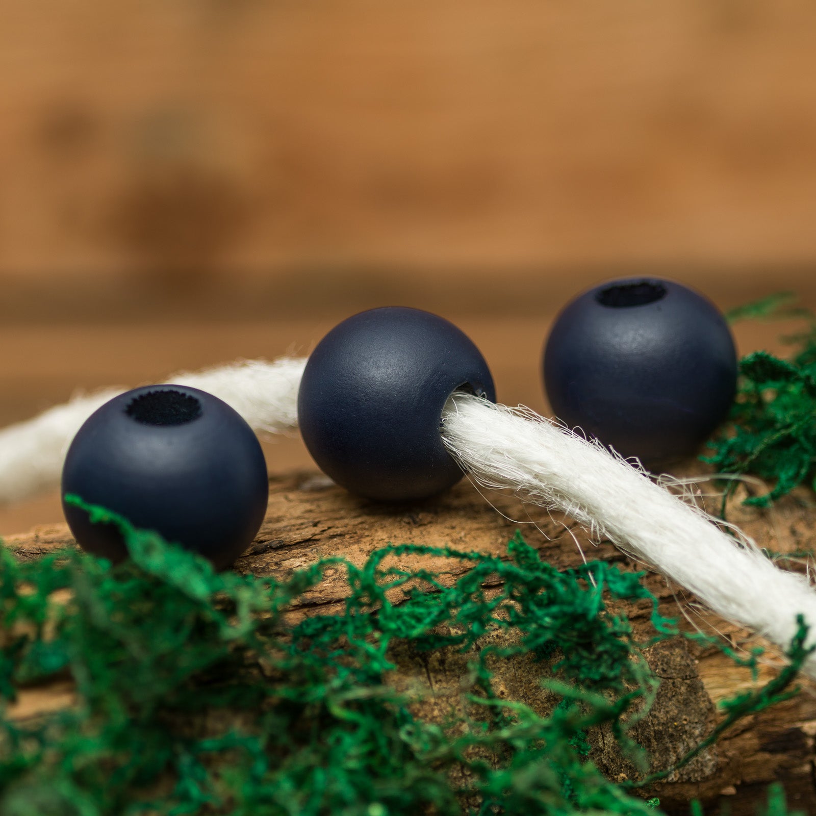DreadLab - Hinoki Wood Dread Beads Deep Blue Colour