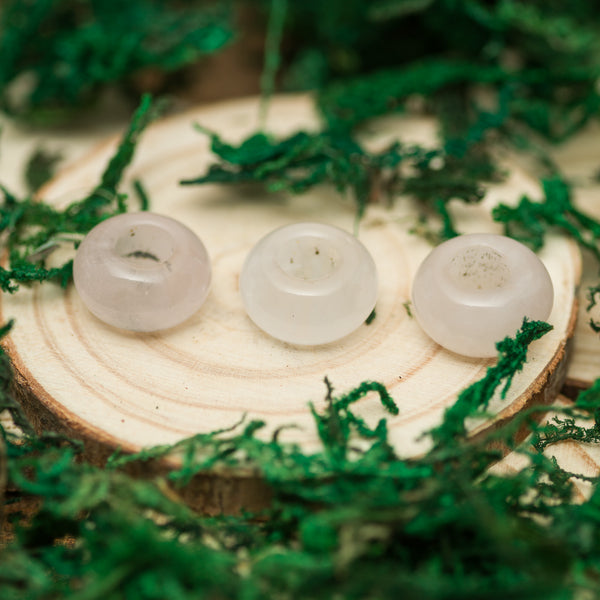 DreadLab - Natural Rose Quartz Donut Dread Beads