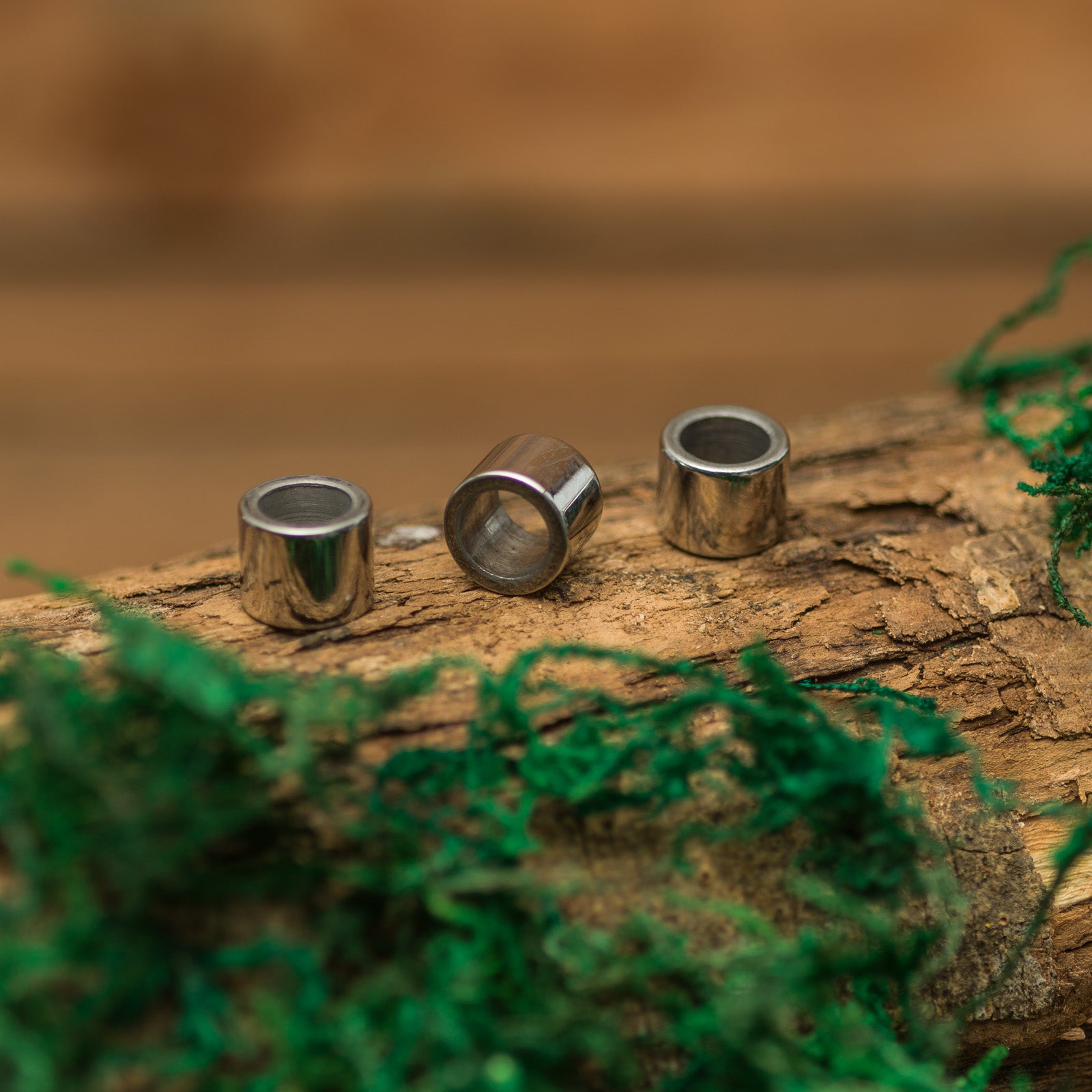 DreadLab - Stainless Steel Cylinder Dread Beads Silver Colour