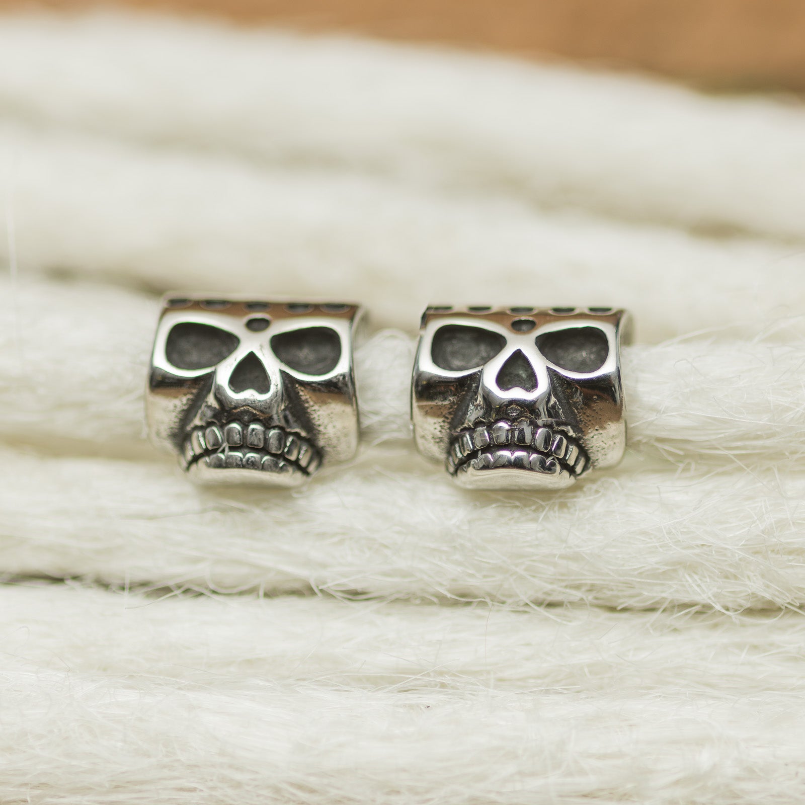 DreadLab - Stainless Steel Skull #2 Dread Beads Silver Colour