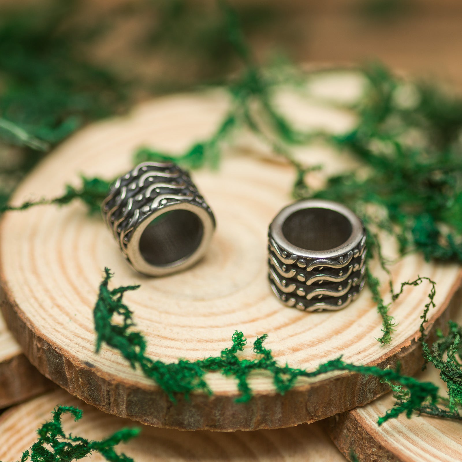DreadLab - Stainless Steel S Pattern Column Dread Beads Silver Colour