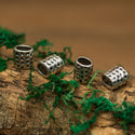 DreadLab - Metal Hammered Column Dread Beads Silver Colour