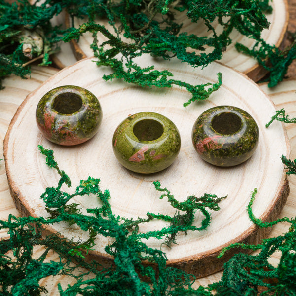 DreadLab - Natural Unakite Donut Dread Beads