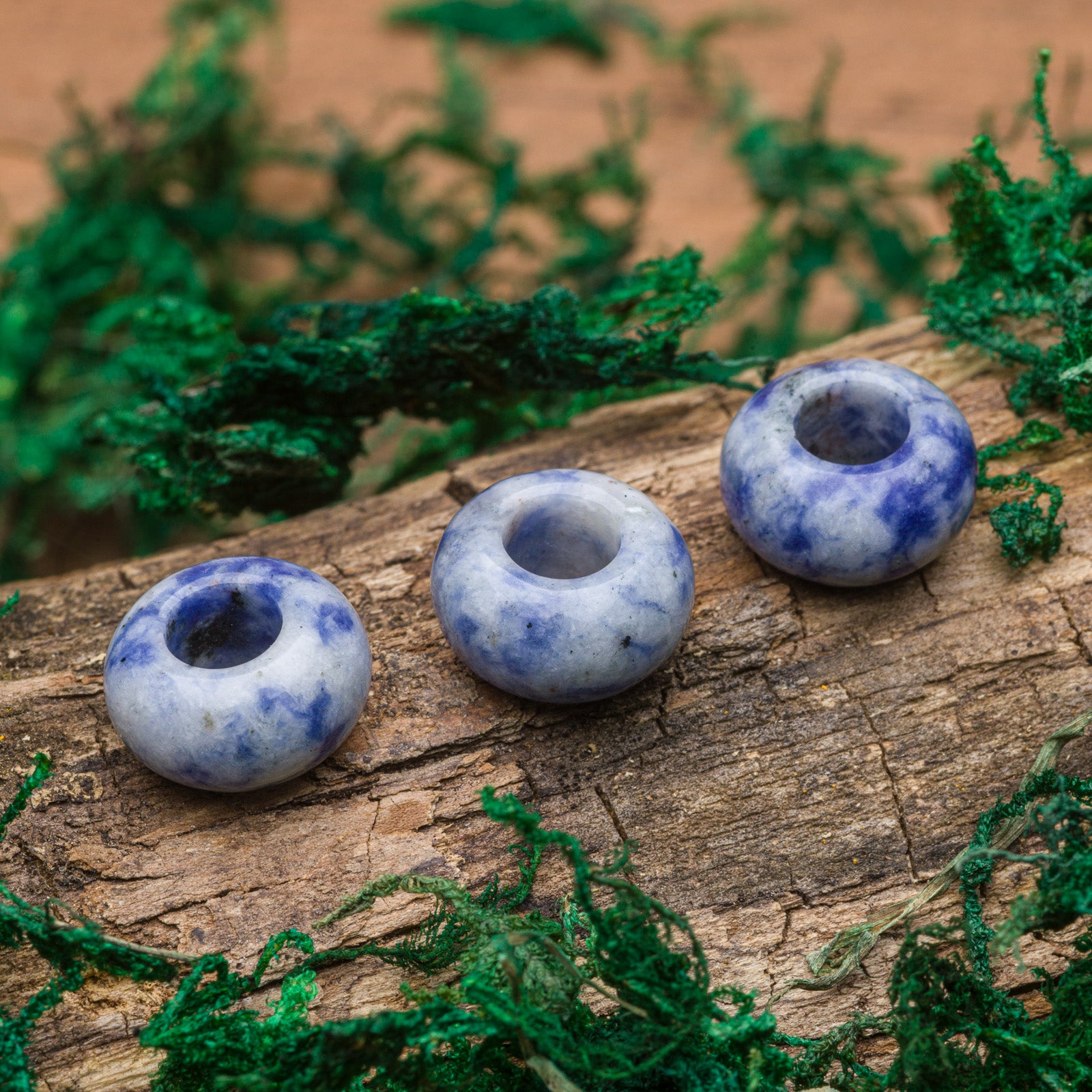 DreadLab - Natural Blue Stone Donut Dread Beads