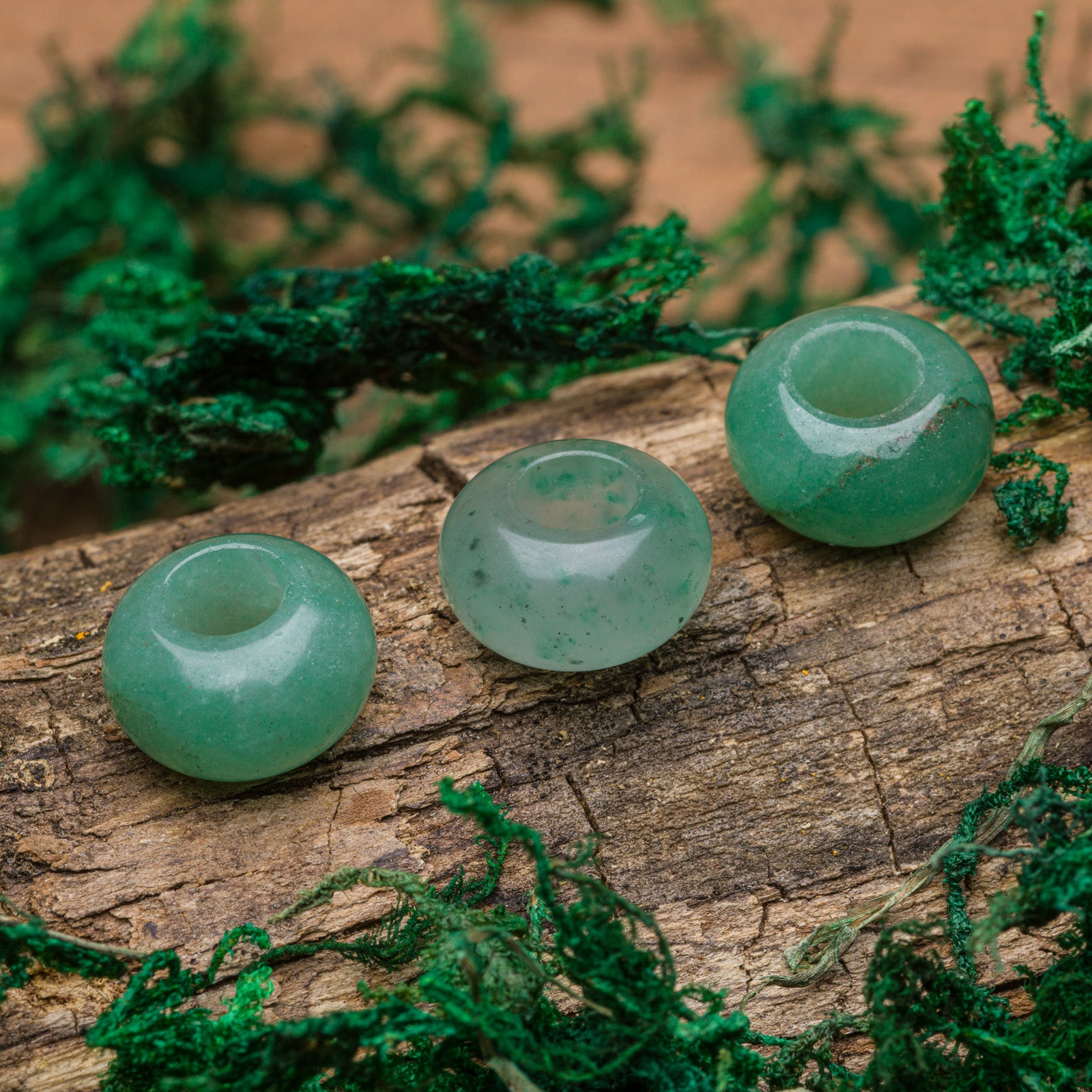 DreadLab - Natural Green Aventurine Donut Dread Beads