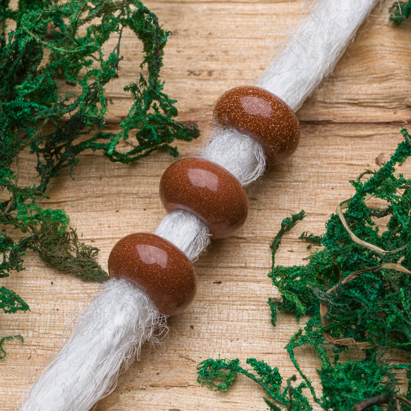 DreadLab - Natural Gold Sand Stone  Donut Dread Beads