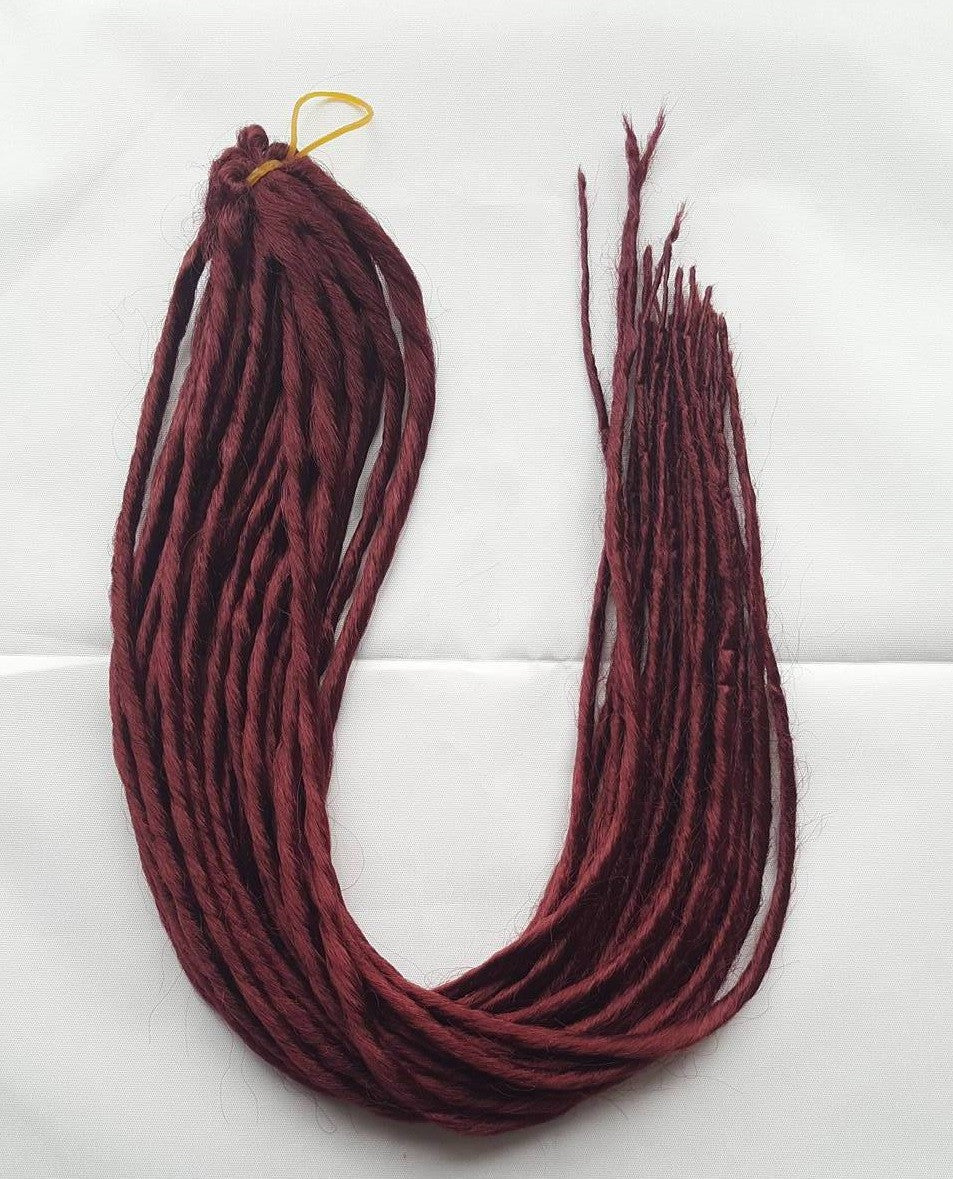 Elysee Star - #39 Burgundy Red Synthetic Dreadlocks (Double Ended) (10 Pack)