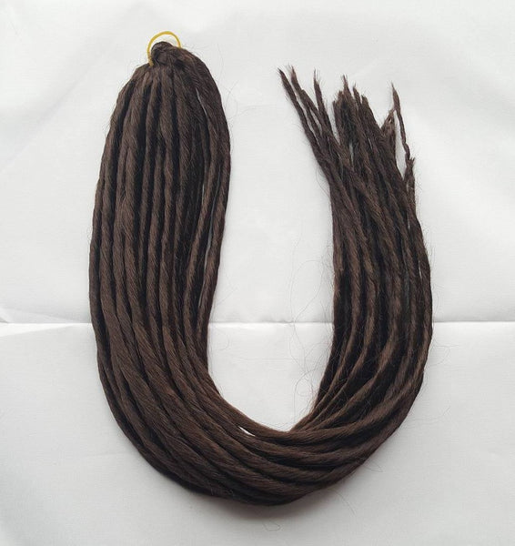 Elysee Star - #4 Dark Brown Synthetic Dreadlocks (Double Ended) (10 Pack)