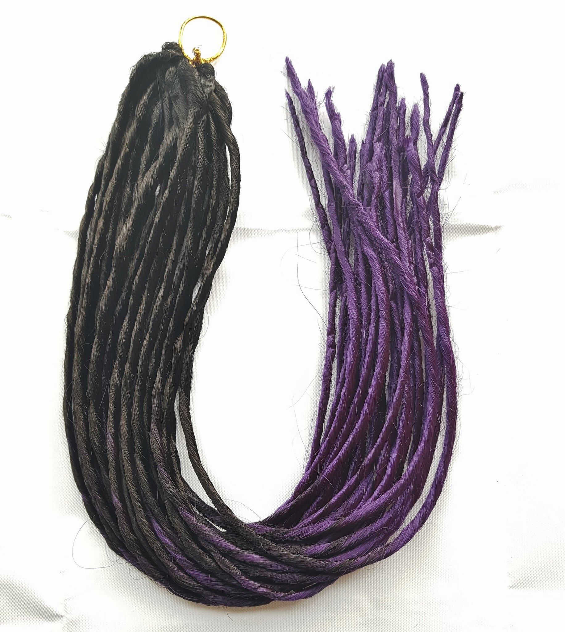 Elysee Star - #Black Dark Purple Transitional Synthetic Dreadlocks (Double Ended) (10 Pack)