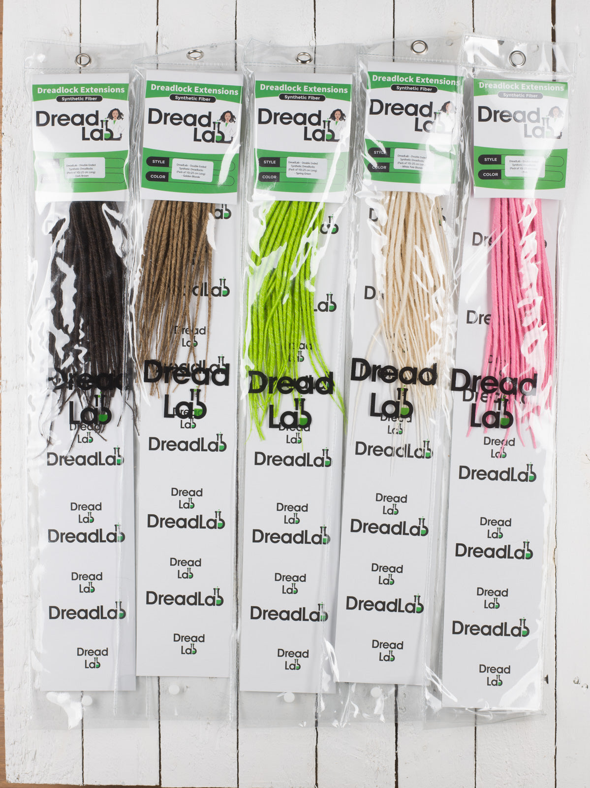 DreadLab -  Short Double Ended Synthetic Dreadlocks (10 Pack) Backcombed Extensions