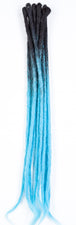 DreadLab - Single Ended Synthetic Dreadlocks (Pack of 10) Ombre Crochet Extensions Black Aqua