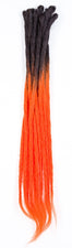 DreadLab - Single Ended Synthetic Dreadlocks (Pack of 10) Ombre Crochet Extensions Black Orange