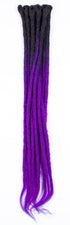 DreadLab - Single Ended Synthetic Dreadlocks (Pack of 10) Ombre Crochet Extensions Black Purple