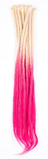 DreadLab - Single Ended Synthetic Dreadlocks (Pack of 10) Ombre Crochet Extensions Blonde Pink